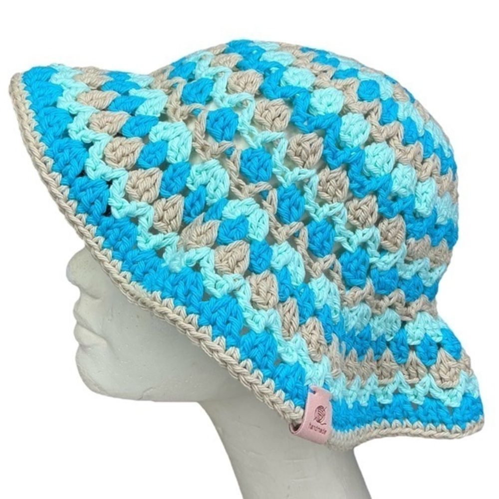 The Kelp Crochet Bucket Sun Hat Cotton Yarn Handcrafted Handmade‎ by Seller